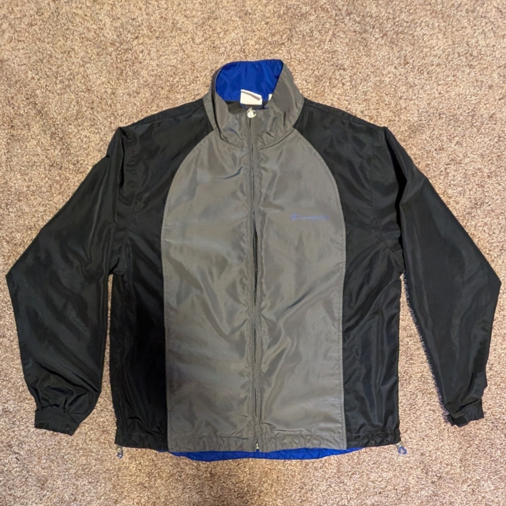 Men's Champion Tracksuit Two-Tone Black and Gray Windbreaker Jacket